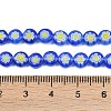 Handmade Millefiori Glass Flat Round Bead Strands LK-P010-04-3