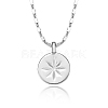 Anti-Tarnish Vintage S925 Silver Eight-pointed Star Coin Pendant Necklace MV8352-1-1