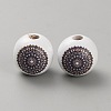 Printed Wood European Beads WOOD-CJC0001-20I-1