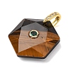 Natural Tiger Eye Faceted Pendants G-B188-03G-02-2