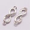 Brass Micro Pave Cubic Zirconia Links ZIRC-K055-08P-NR-1