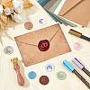 Brass Wax Seal Stamps with Wood Handle AJEW-WH0412-0170-4