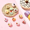 12Pcs 12 Styles Cute Fruit Cake Themed Resin Pins JEWB-CJ0003-11-6