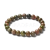 Natural Unakite Bead Stretch Bracelets BJEW-K212-B-006-4