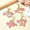 Letter A~Z Transparent Glitter Resin Pendant Keychains KEYC-FZ00024-19-11