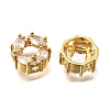 Brass Micro Pave Cubic Zirconia Beads KK-F913-02G-01-2