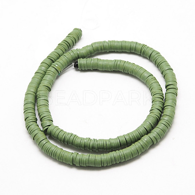 Flat Round Handmade Polymer Clay Beads LS-CLAY-R067-8.0mm-43-1