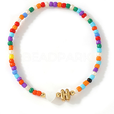 Colorful Round Glass Seed Bead Stretch Bracelets AO5283-8-1