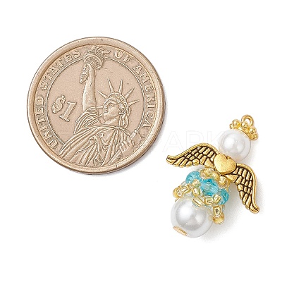 Pearlized Glass Pearl & Glass Pendants PALLOY-MZ00978-05-1