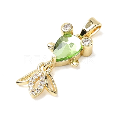 Brass Micro Pave Cubic Zirconia Pendants KK-K375-27G-23-1