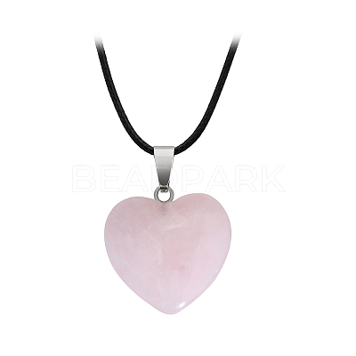 Natural Rose Quartz Charms HEAR-PW0001-057-08-1