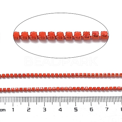 Iron Rhinestone Glass Cup Chain CH-U001-01P-1