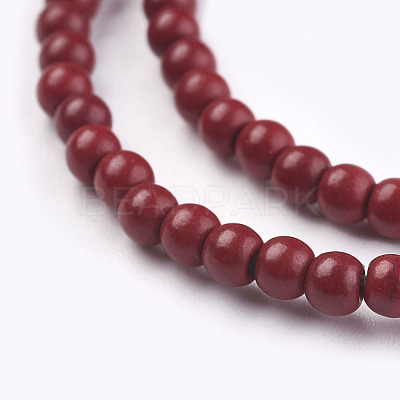1 Strand Dyed Crimson Round Synthetic Turquoise Beads Strands X-TURQ-G106-4mm-02H-1