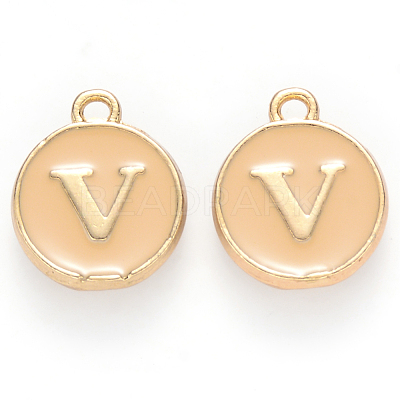 Golden Plated Alloy Enamel Charms X-ENAM-S118-06V-1