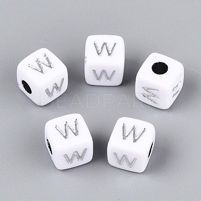 Opaque Acrylic Beads SACR-T035-03W-1