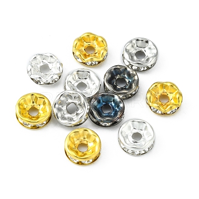 150Pcs 6 Styles Iron Rhinestone Spacer Beads FIND-FS0001-35-1