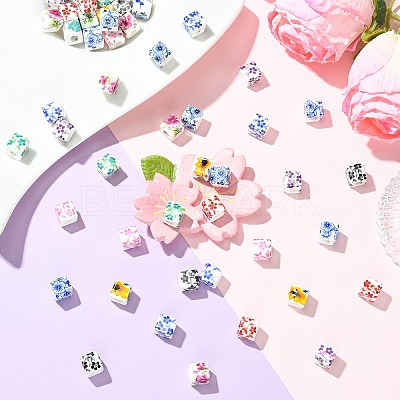 Printed Porcelain European Beads FIND-CJZ0001-003-1