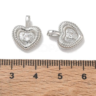 Brass Micro Pave Clear Cubic Zirconia Pendants CU-CBA6E4E-19P-A-1