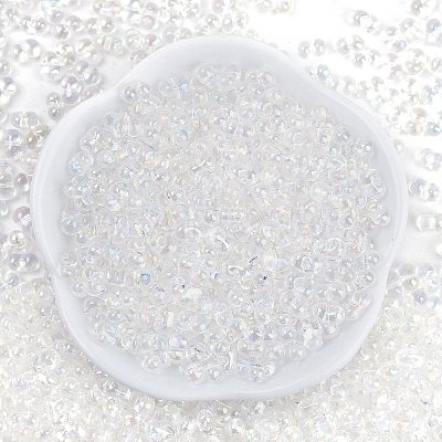 Transparent Colours Rainbow Glass Seed Beads SEED-K010-02-1