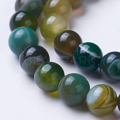 Natural Grade A Striped Agate/Banded Agate Beads Strands G-E479-05-8mm-1