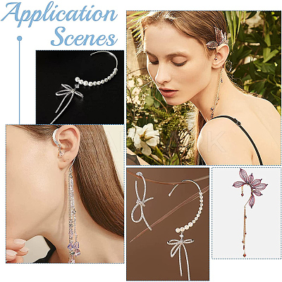 120Pcs 4 Style 316 Stainless Steel Ear Cuff Findings STAS-UN0043-28-1