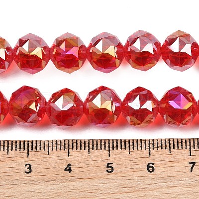 Transparent Electroplate Glass Beads Strands EGLA-N002-34C-B15-1