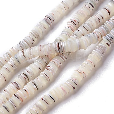Natural Trochid Shell/Trochus Shell Beads Strands SHEL-P015-11-1