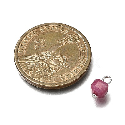 Natural Colorful Tourmaline Faceted Table Cut Cube Charms PALLOY-JF04367-02-1