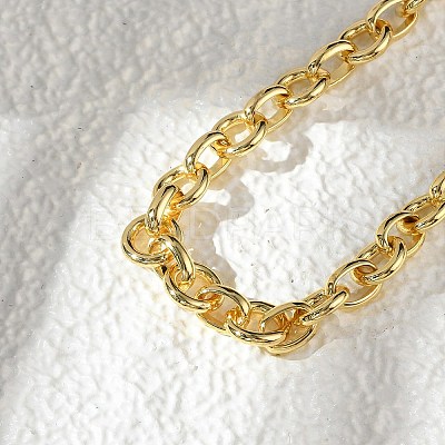 Brass Ring Link Chain Bracelets for Women Men BJEW-K273-09G-1