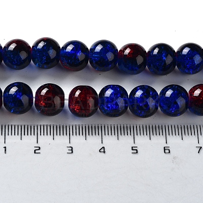 Spray Painted Crackle Glass Beads Strands X-CCG-Q002-10mm-12-1