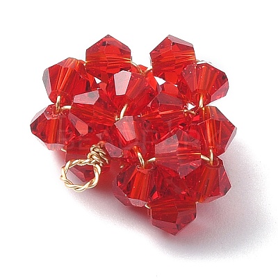 Imitation Austrian Glass Beaded Pendants PALLOY-TA00047-1