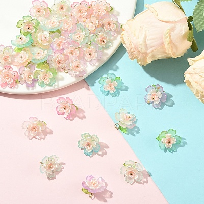 50Pcs 5 Colors Acrylic Charms PALLOY-YW00127-1