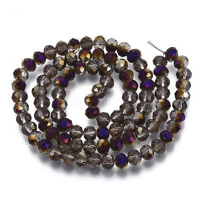Electroplate Transparent Glass Beads Strands LS-EGLA-A034-T8mm-F23-1