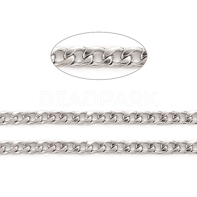 Tarnish Resistant 304 Stainless Steel Cuban Link Chains CHS-K016-02B-P-1
