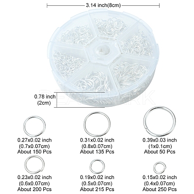 1 Box Iron Open Jump Rings Set IFIN-YW0001-44P-1