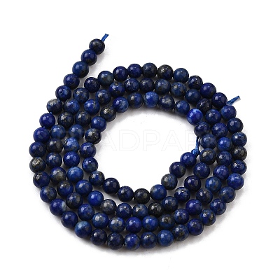 Natural Lapis Lazuli Beads Strands G-L621-B10-4mm-A-1