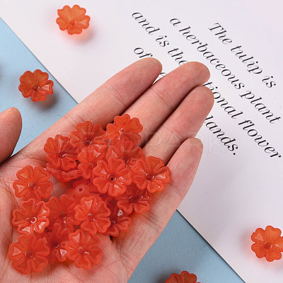 Transparent Frosted Acrylic Bead Caps MACR-S371-04A-726-1