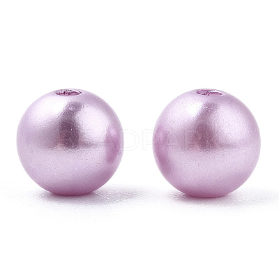 Spray Painted ABS Plastic Imitation Pearl Beads OACR-T015-05B-12-1