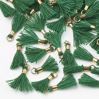 Polycotton(Polyester Cotton) Tassel Pendant Decorations FIND-S275-09G-1