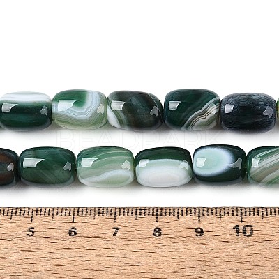 Dyed Natural Banded Agate Beads Strands G-T144-44E-1