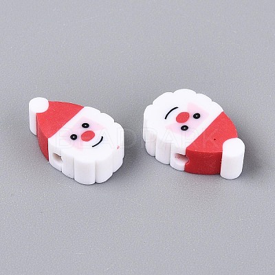Christmas Theme Handmade Polymer Clay Beads CLAY-M005-11-1
