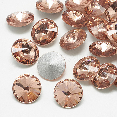 Pointed Back Glass Rhinestone Cabochons RGLA-T086-14mm-08-1