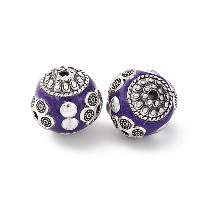Handmade Resin Indonesia Round Beads IPDL-P005-08AS-01-1