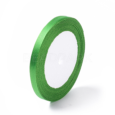 1/4 inch(6mm) Green Satin Ribbon for Hairbow DIY Party Decoration X-RC6mmY019-1