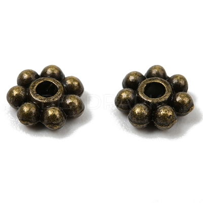 Tibetan Style Alloy Beads Daisy Spacer Beads X-LF1249Y-01AB-RS-1