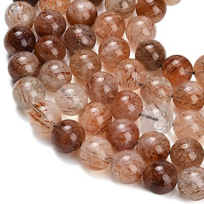 Natural Black Gold Rutilated Quartz Beads Strands G-L657-B02-12mm-1