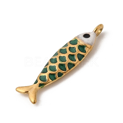 304 Stainless Steel Enamel Pendants STAS-B128-52G-03-1