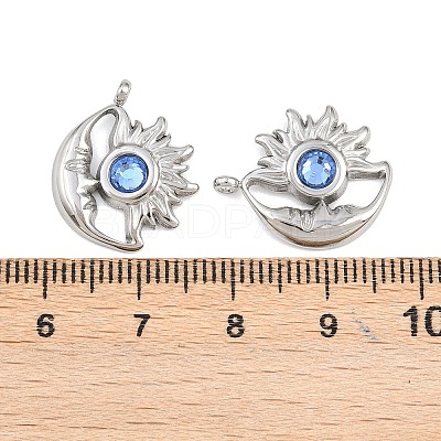 304 Stainless Steel Rhinestone Pendants STAS-Z166-24P-03-1