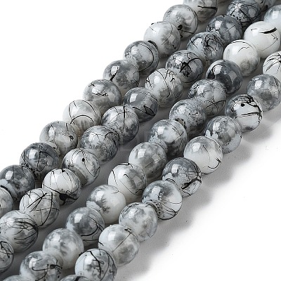 Drawbench & Baking Paint Glass Beads Strands GLAA-S176-M-1