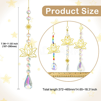 3Pcs Brass Lotus Hanging Ornaments AJEW-CJC0020-001G-1